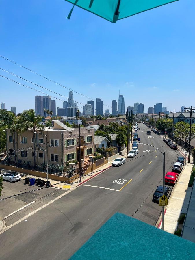 Downtown Los Angeles Skyline Balcony View Modern Penthouse Exterior foto