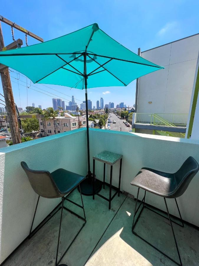 Downtown Los Angeles Skyline Balcony View Modern Penthouse Exterior foto